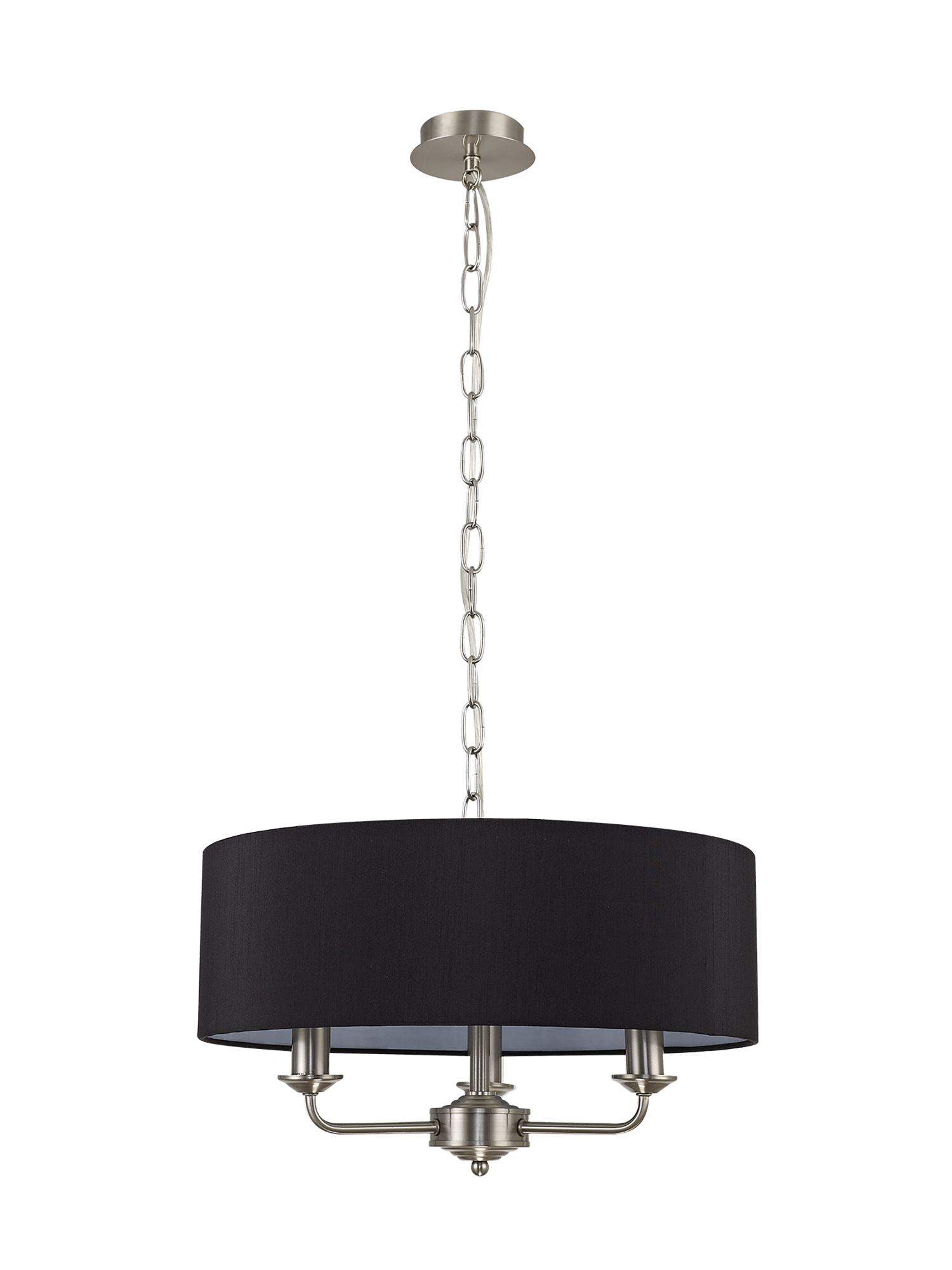 Banyan 45cm 3 Light Pendant Satin Nickel, Black DK0059  Deco Banyan